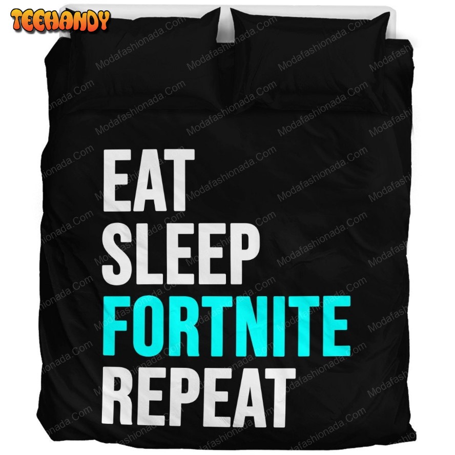 Eat Sleep Fortnite Game Bedding Set