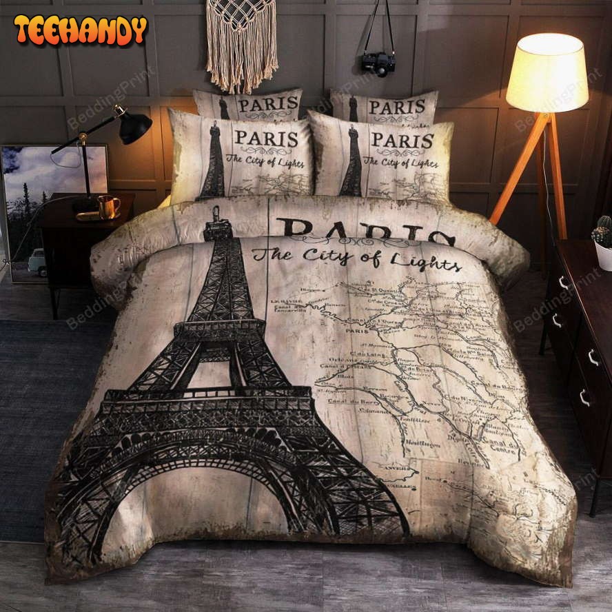 Eiffel Tower In Paris Duvet Cover Bedding Set