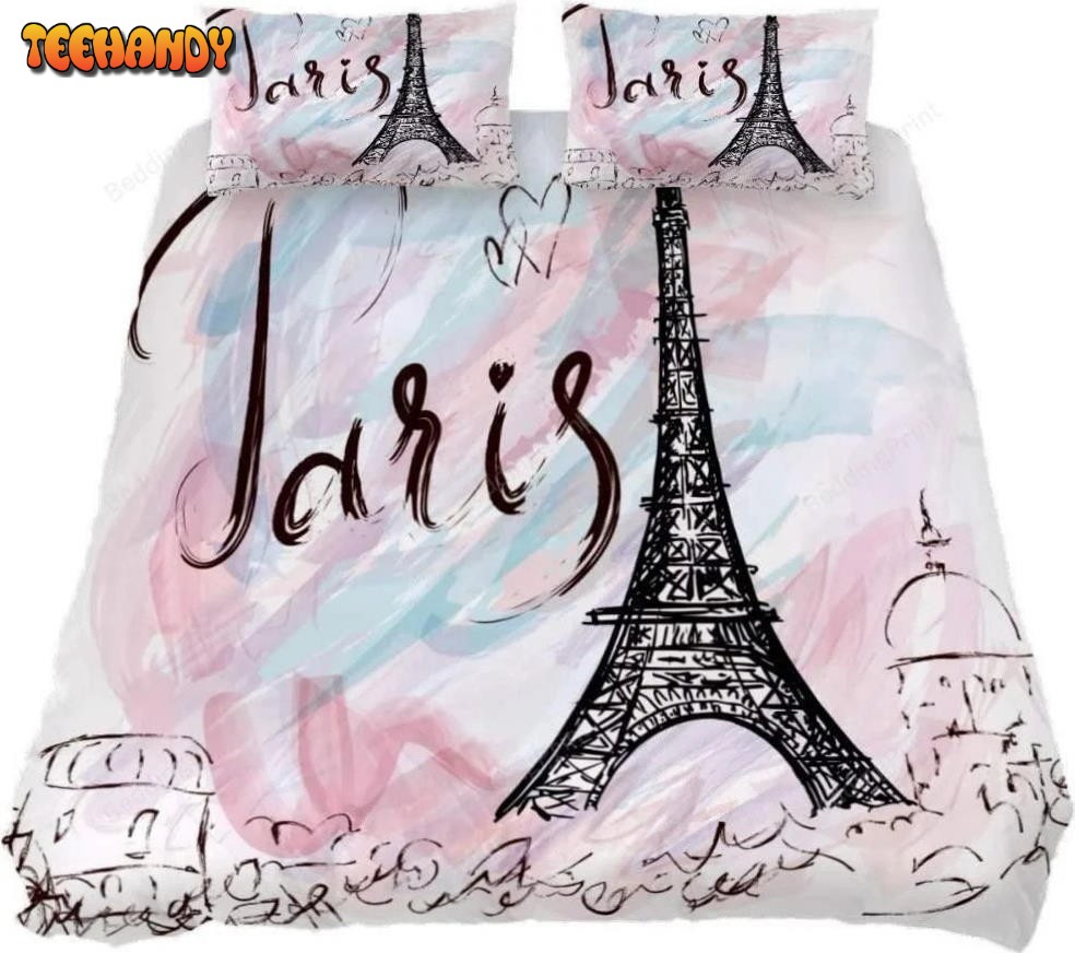 Eiffel Tower In Paris V2 Duvet Cover Bedding Set