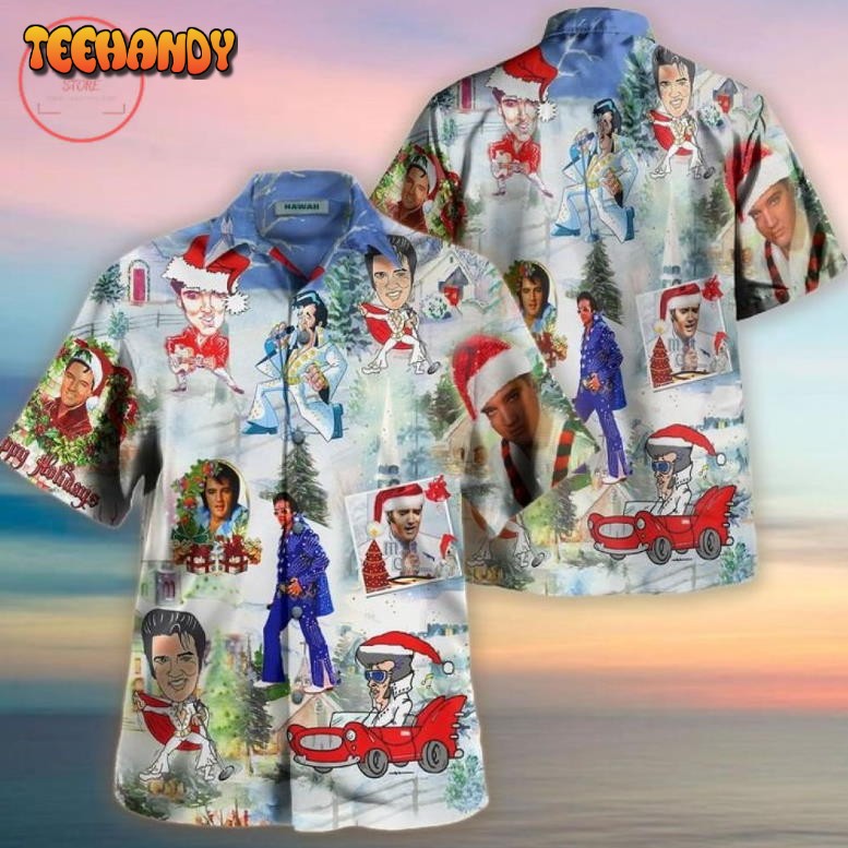 Elvis Presley Christmas Hawaiian Shirt