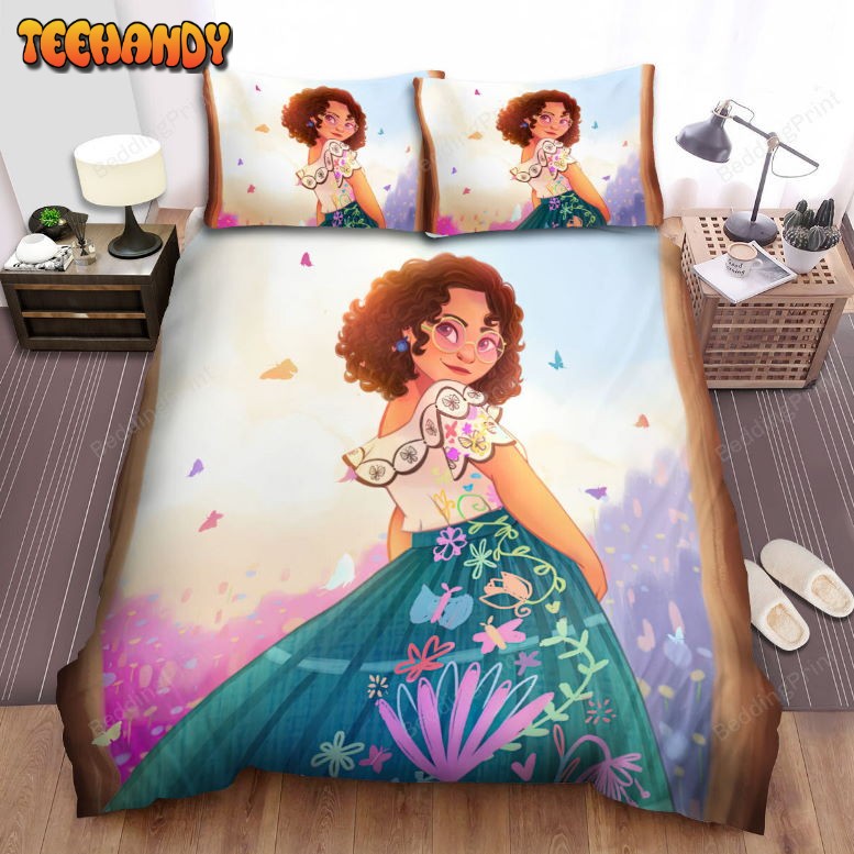 Encanto Mirabel And Colorful Butterflies Artwork Bedding Sets