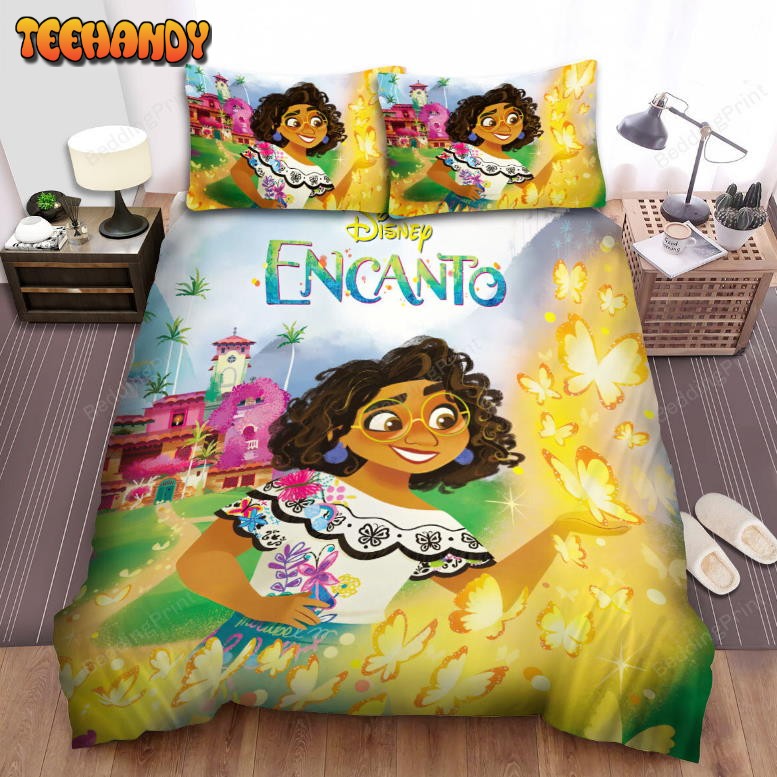 Encanto Mirabel And Golden Butterflies Artwork Bedding Sets