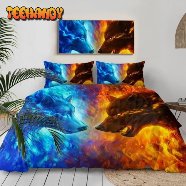 Fire And Ice Wolves By Jojoesart Bedding Sets