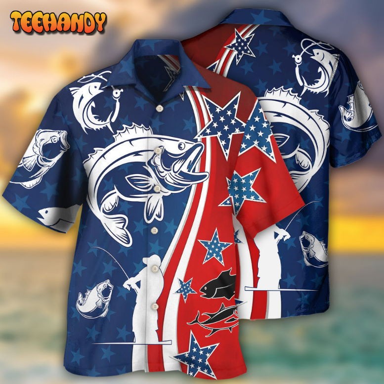 Fishing Independence Day Star America Hawaiian Shirt