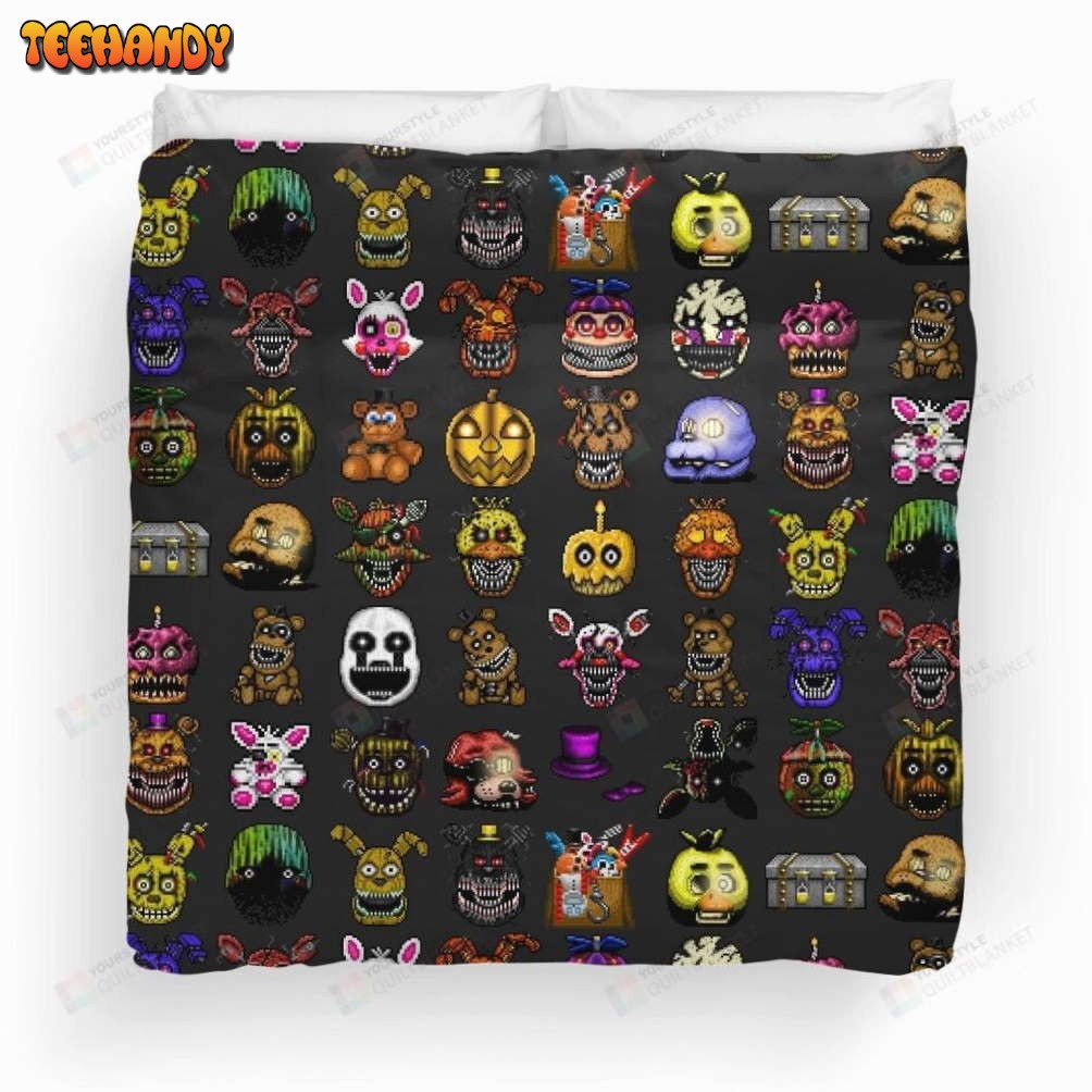 Five Nights At Freddys Pixel Art Multiple Characters Bedding Sets