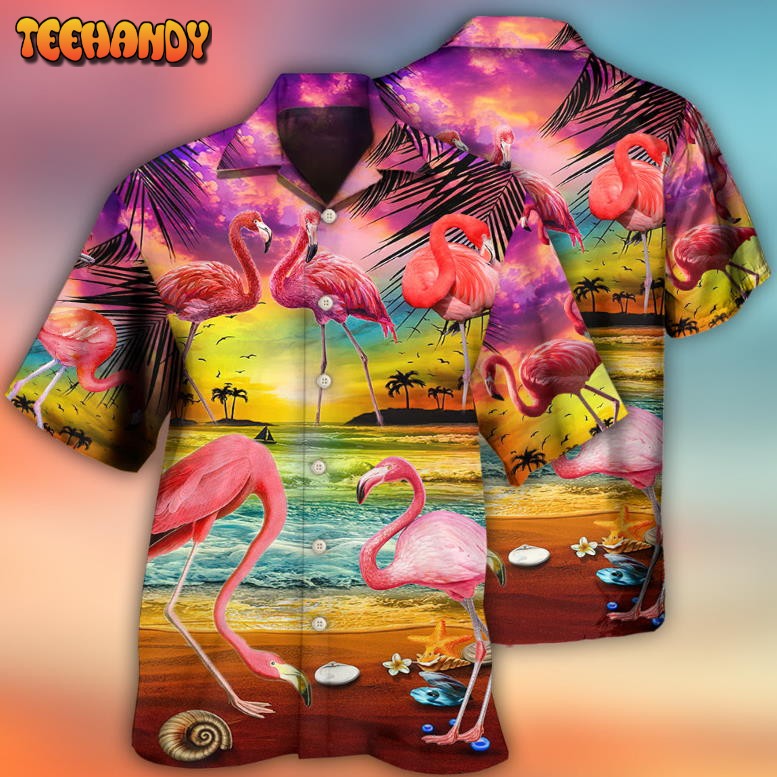 Flamingo In The Paradise Summer Cool Style Hawaiian Shirt