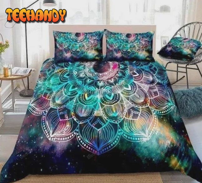 Floral Galaxy Mandala Duvet Cover Bedding Set