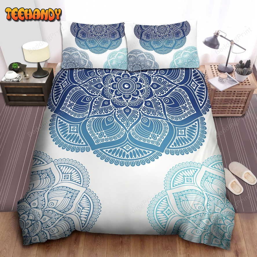 Floral Mandala Blue Shades Bedding Sets