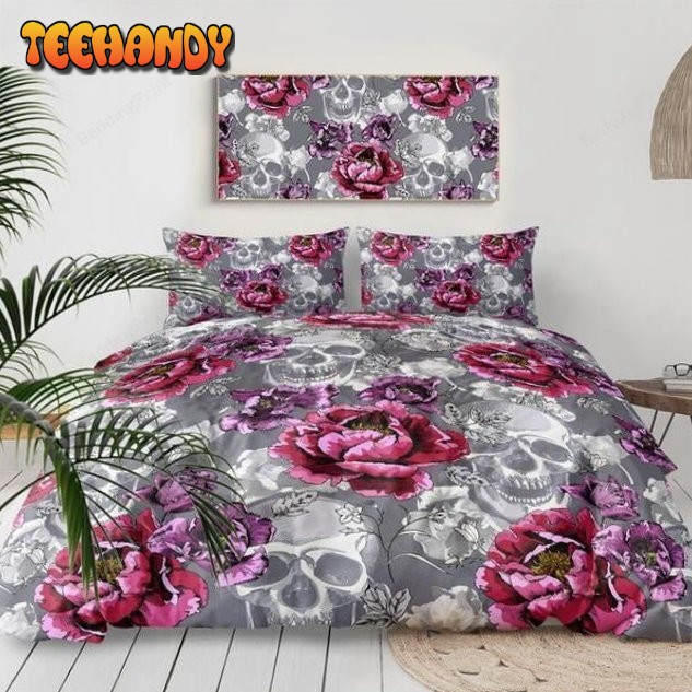 Floral Skull Pattern Duvet Cover Bedding Sets