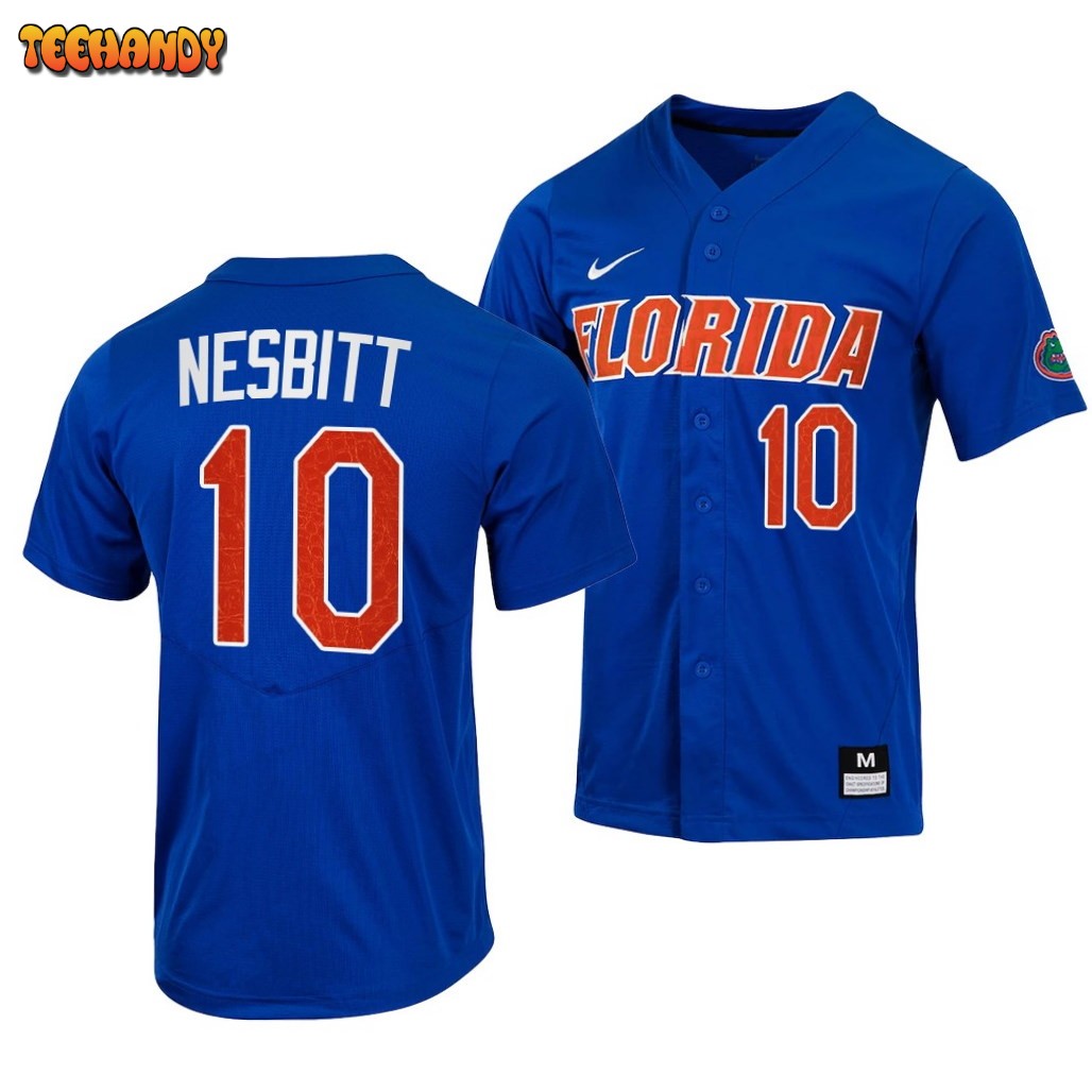 Florida Gators Tyler Nesbitt College Baseball Jersey Royal