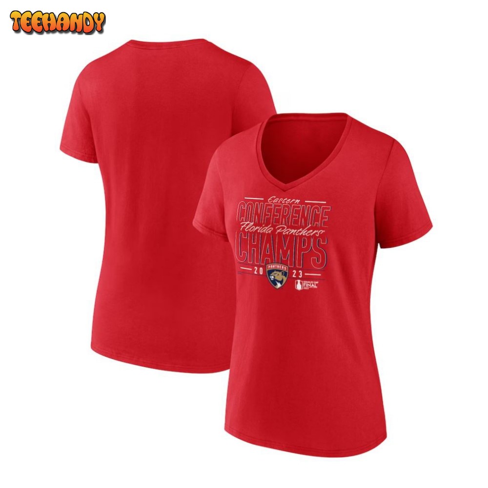 Florida Panthers Women’s 2023 Eastern Conference Champions Goal V-Neck T-Shirt