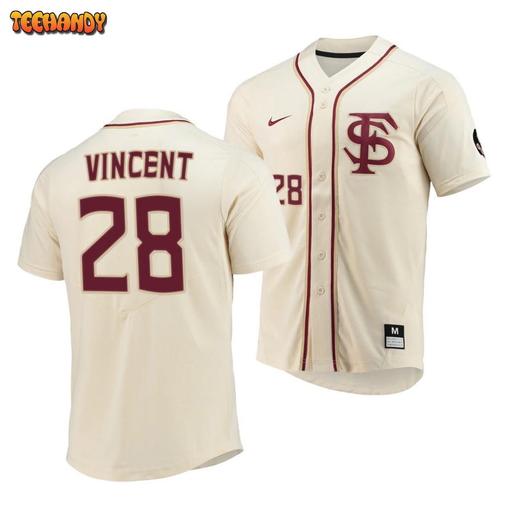 Florida State Seminoles Colton Vincent Elite College Baseball Jersey Natural