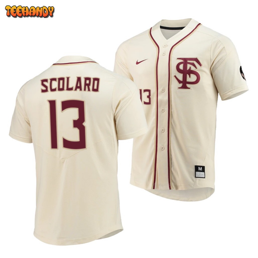 Florida State Seminoles Jonah Scolaro Elite College Baseball Jersey Natural