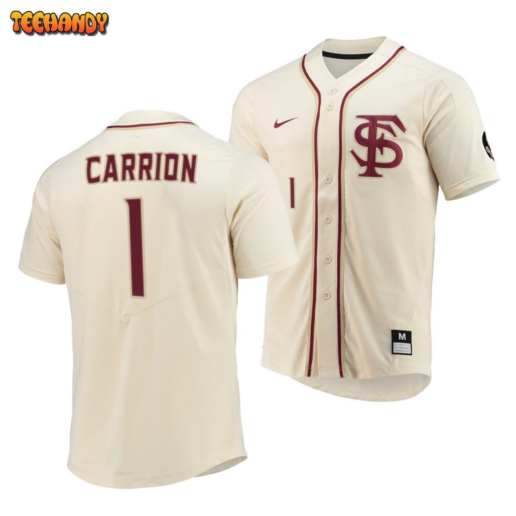 Florida State Seminoles Jordan Carrion Elite College Baseball Jersey Natural