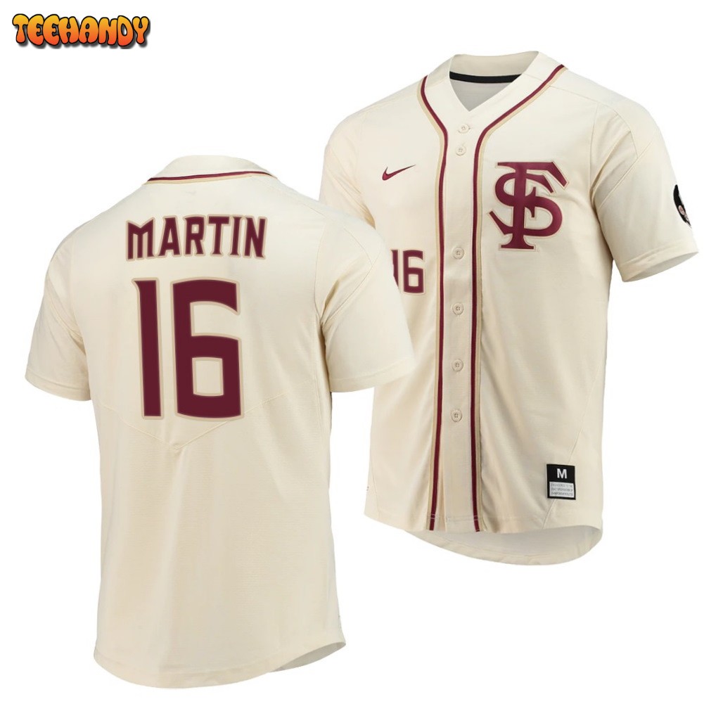 Florida State Seminoles Tyler Martin Elite College Baseball Jersey Natural