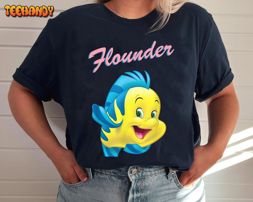 Flounder Big Wave Shirt, The Little Mermaid T-shirt, Ariel Mermaid Shirt