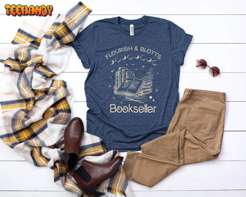 Flourish and Blotts Shirt Magic Wizard Vintage World Shirt Book Reading Shirt