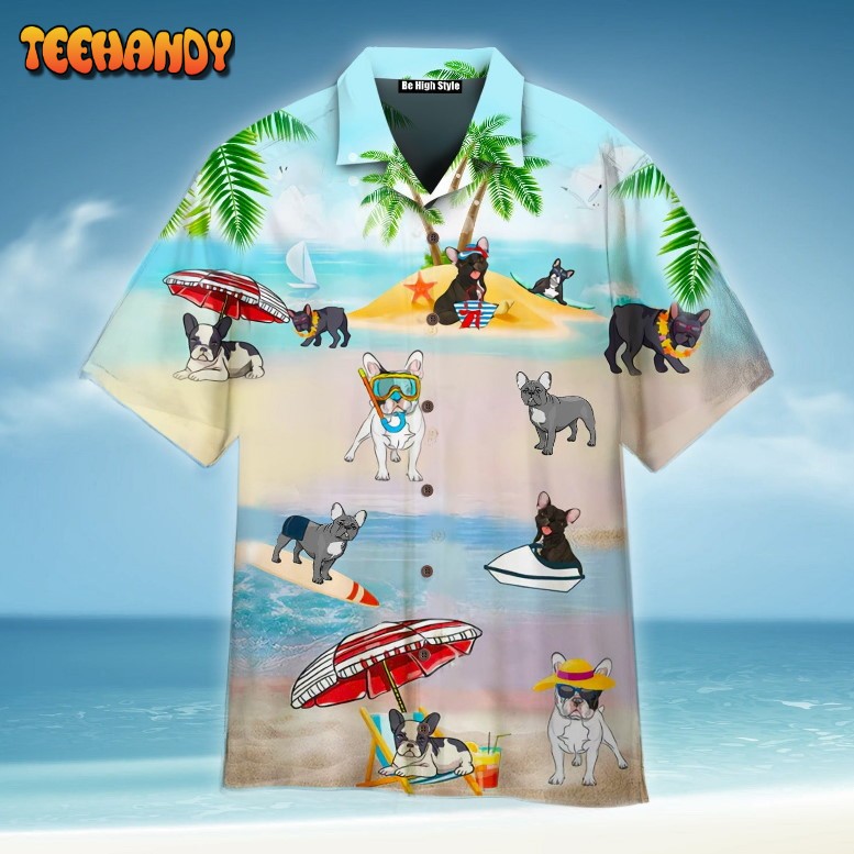 French Bulldogs At The Beach Hawaiian Shirt