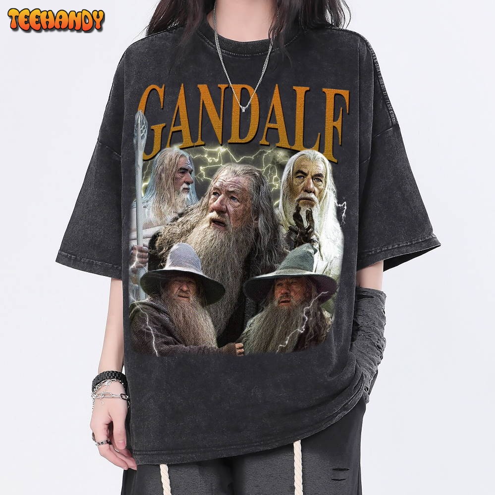 Gandalf Vintage Washed Shirt, Actor Homage Graphic Unisex T-Shirt