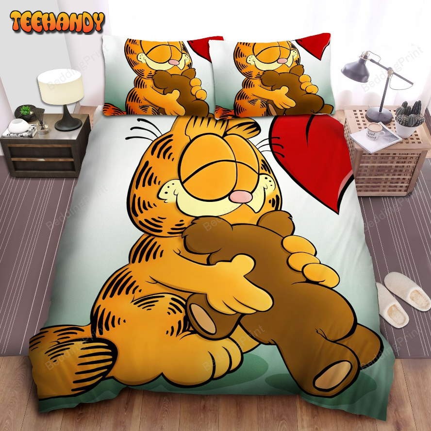 Garfield Hugging Pooky Bear Duvet Cover Bedding Sets