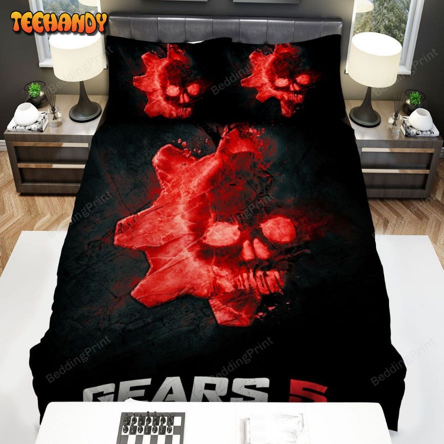 Gears Of War Gears 5 Skull In Red Ice Logo Bedding Sets