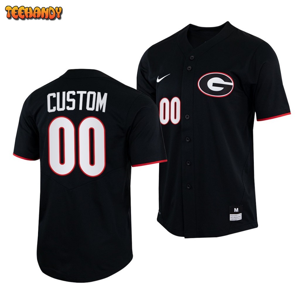 Georgia Bulldogs Custom College Baseball Jersey Black