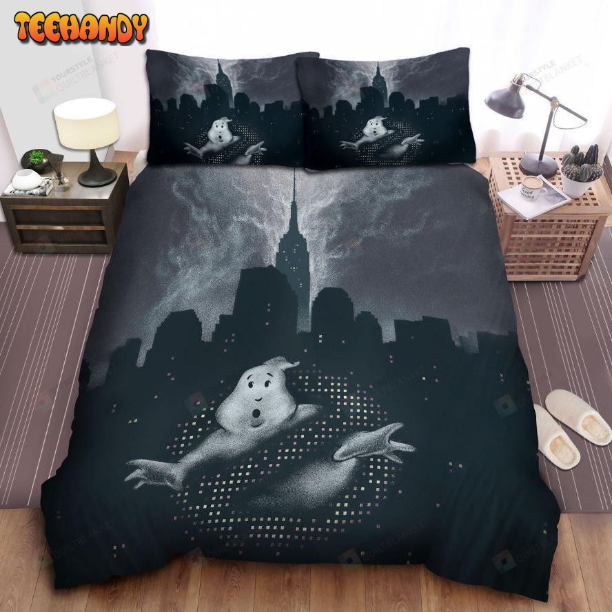 Ghostbusters Logo In Scary City Bedding Set