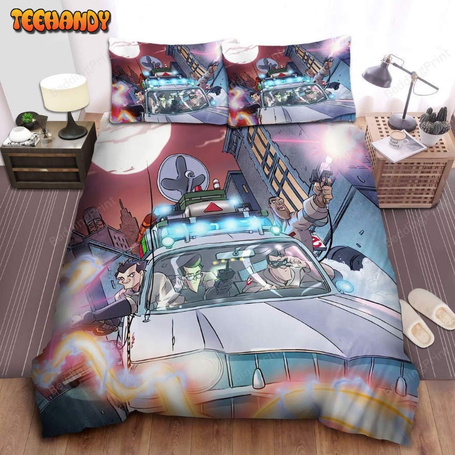 Ghostbusters Team Inside Ectomobile Animated Art Bedding Set