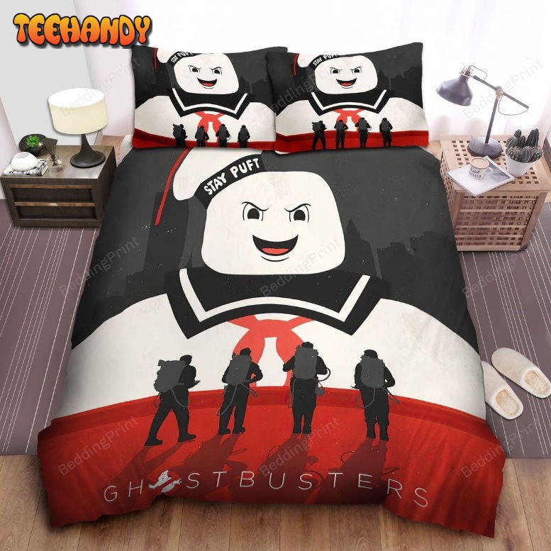 Ghostbusters Team Silhouettes And Stay Puft Marshmallow Man Bedding Sets