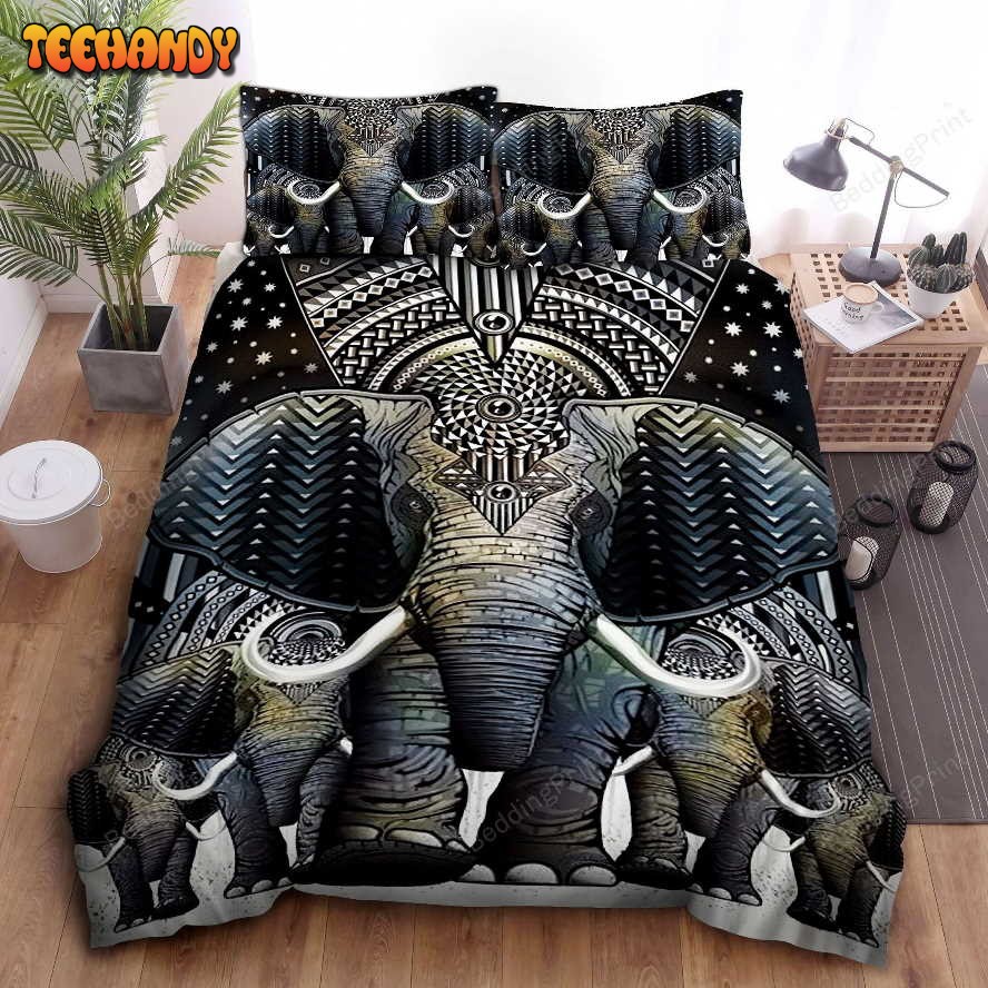 Giant Elephant Family Duvet Cover Bedding Set