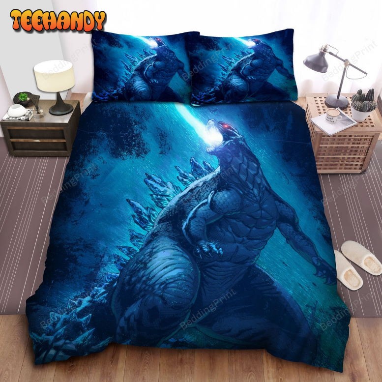 Godzilla Releases Atomic Breath Digital Painting Duvet Cover Bedding Set