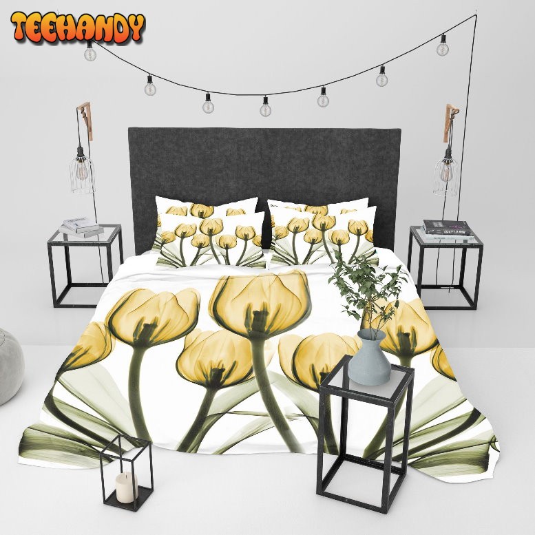 Gold Tulip Duvet Cover Bedding Sets