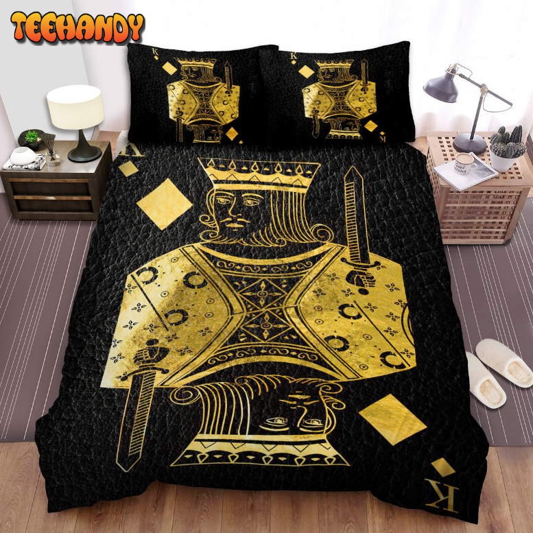 Golden Playing Cards King Diamonds Duvet Cover Bedding Sets