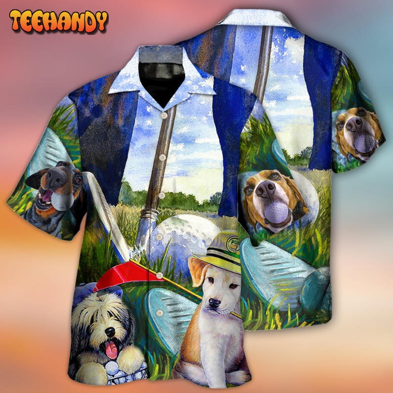 Golf Dog Funny Lover Golf Art Style Hawaiian Shirt