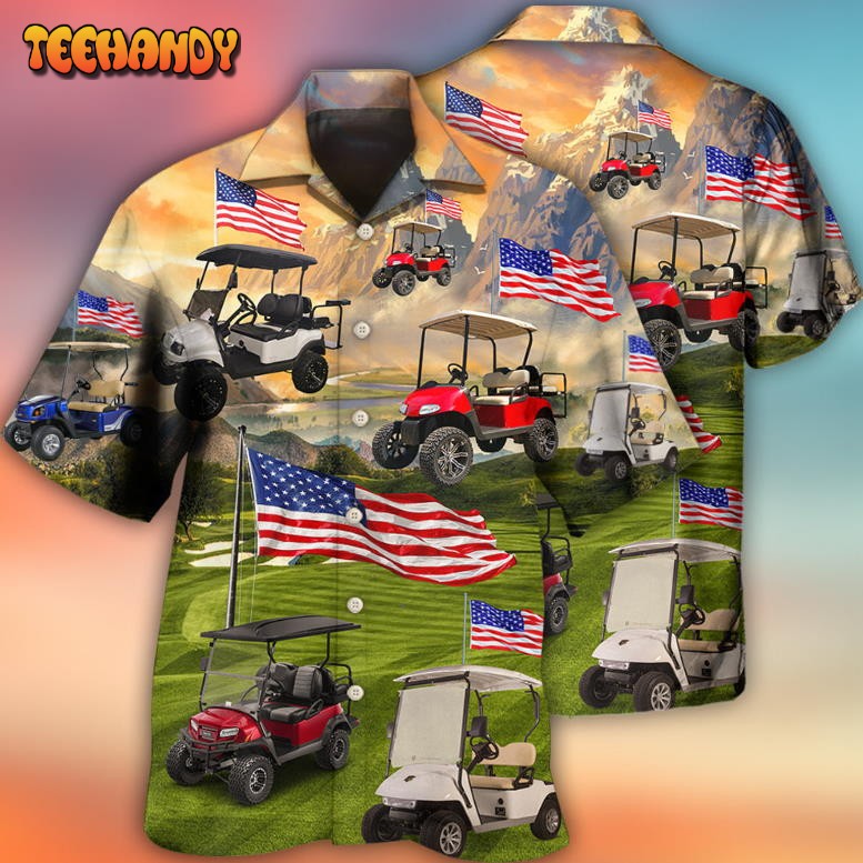 Golf Independence Day Club Car Hawaiian Shirt