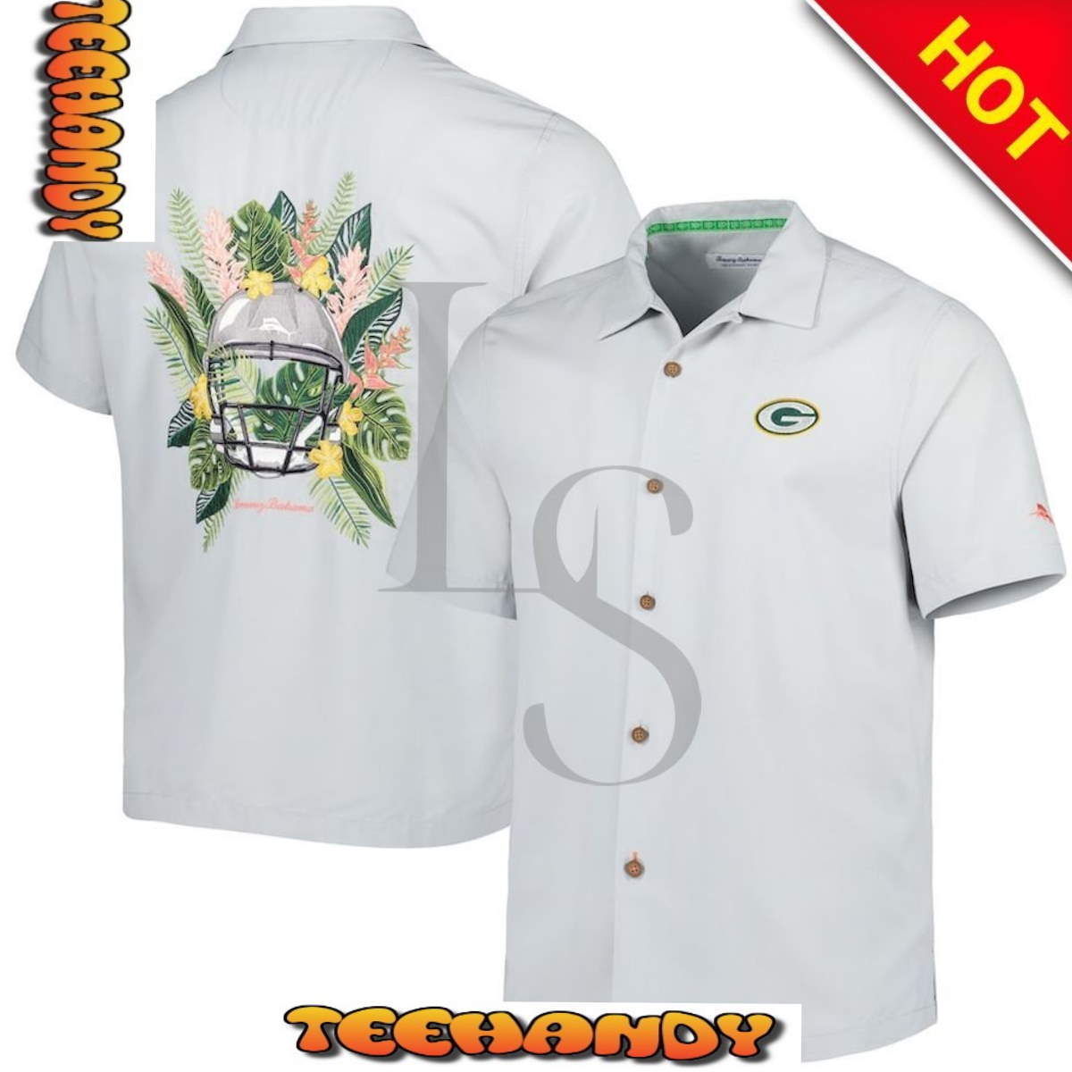 Green Bay Packers Print Swordfish Hawaiian Shirt