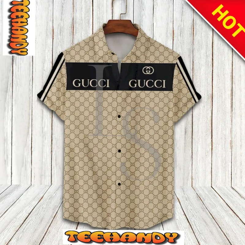 Gucci Black Beige Hawaiian Shirt