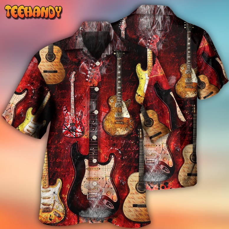 Guitar Abstract Halloween Guitar Art Style Hawaiian Shirt