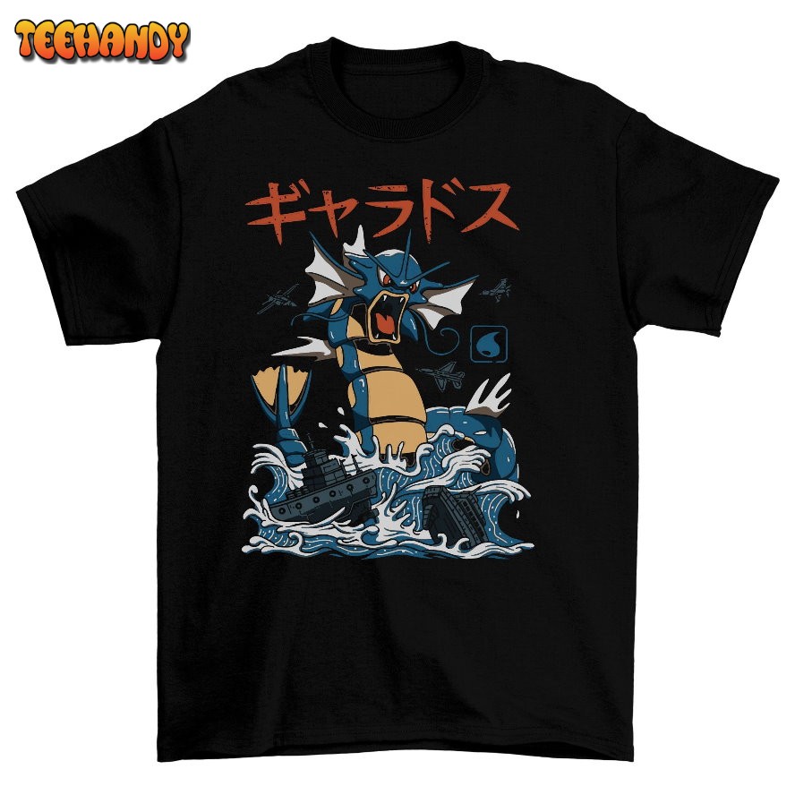 Gyarados Monster Men’s T-Shirt Nerd Geek Top Kaiju Themed Shirts