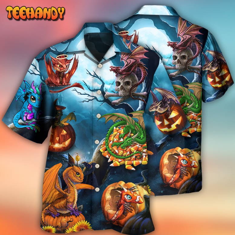 Halloween Dragon Pumpkin Scary Sky Night Hawaiian Shirt