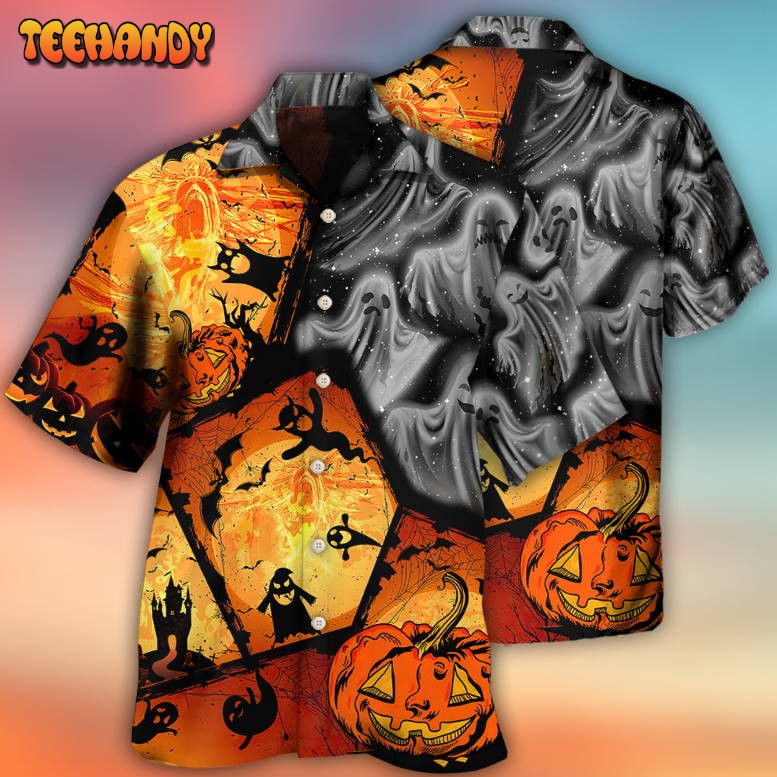 Halloween Ghost Pumpkin Scary Hawaiian Shirt