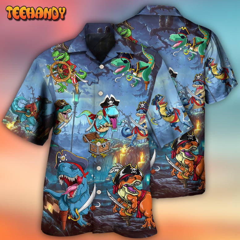 Halloween Pirate Dinosaur Scary Hawaiian Shirt