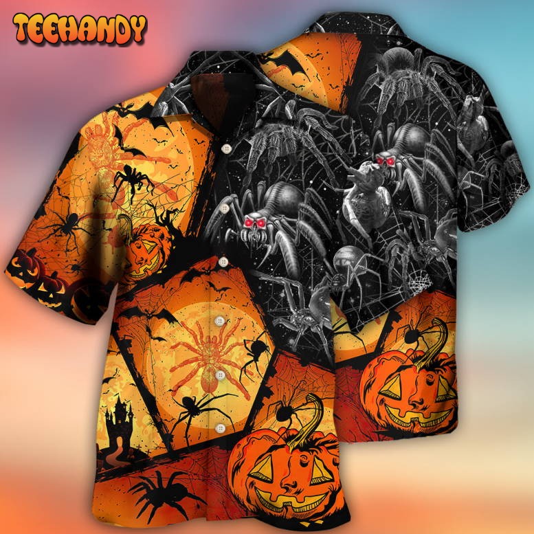 Halloween Spider Pumpkin Scary Hawaiian Shirt