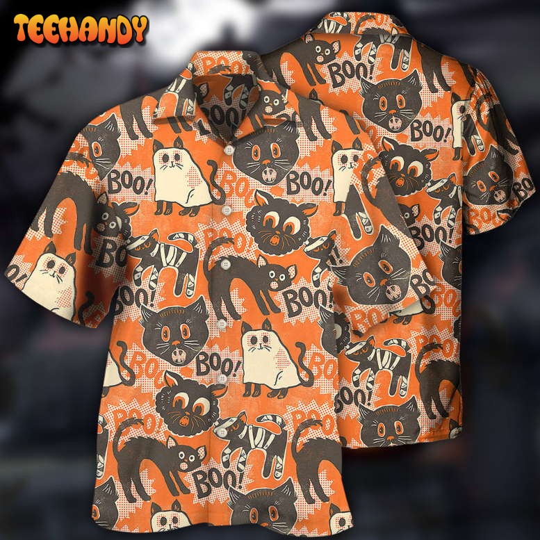 Halloween Spooktacular Scaredy Cat Hawaiian Shirt