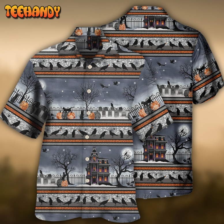 Halloween Spooky Night Border Hawaiian Shirt