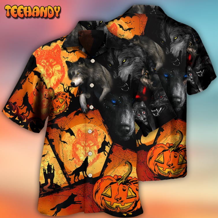 Halloween Wolf Pumpkin Scary Hawaiian Shirt