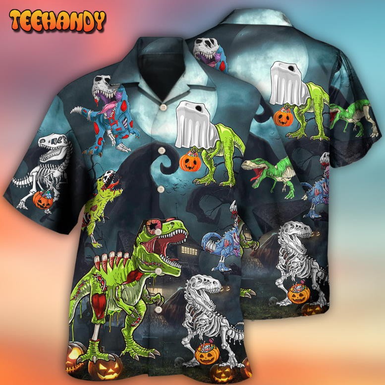 Halloween Zombie Saurus Scary Hawaiian Shirt