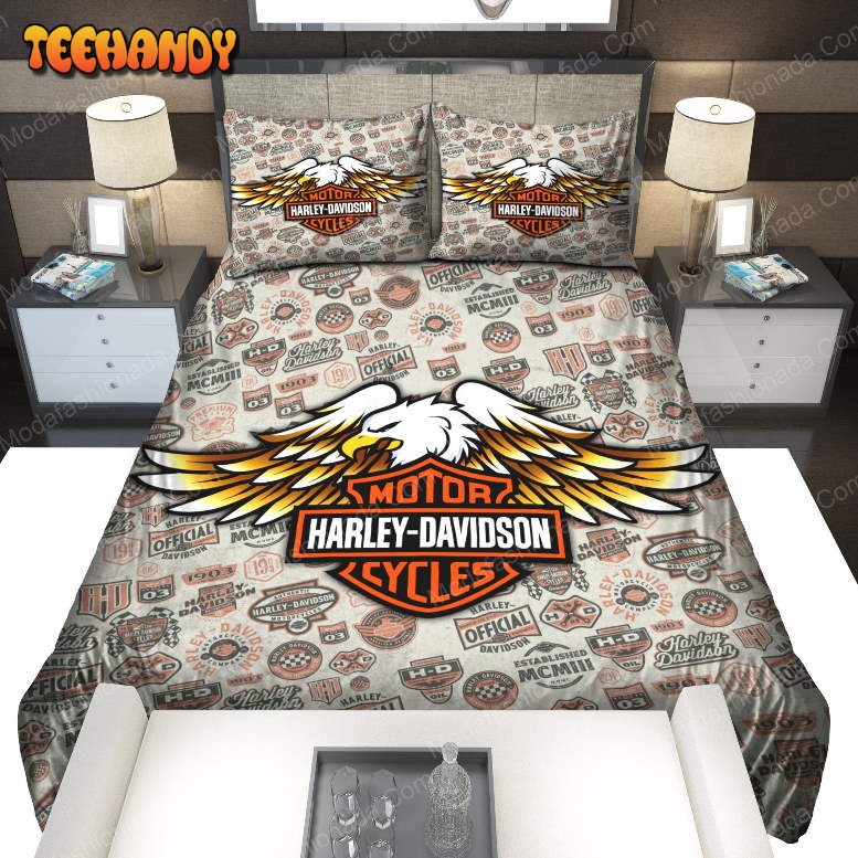 Harley-Davidson Logo With Eagle Bedding Sets