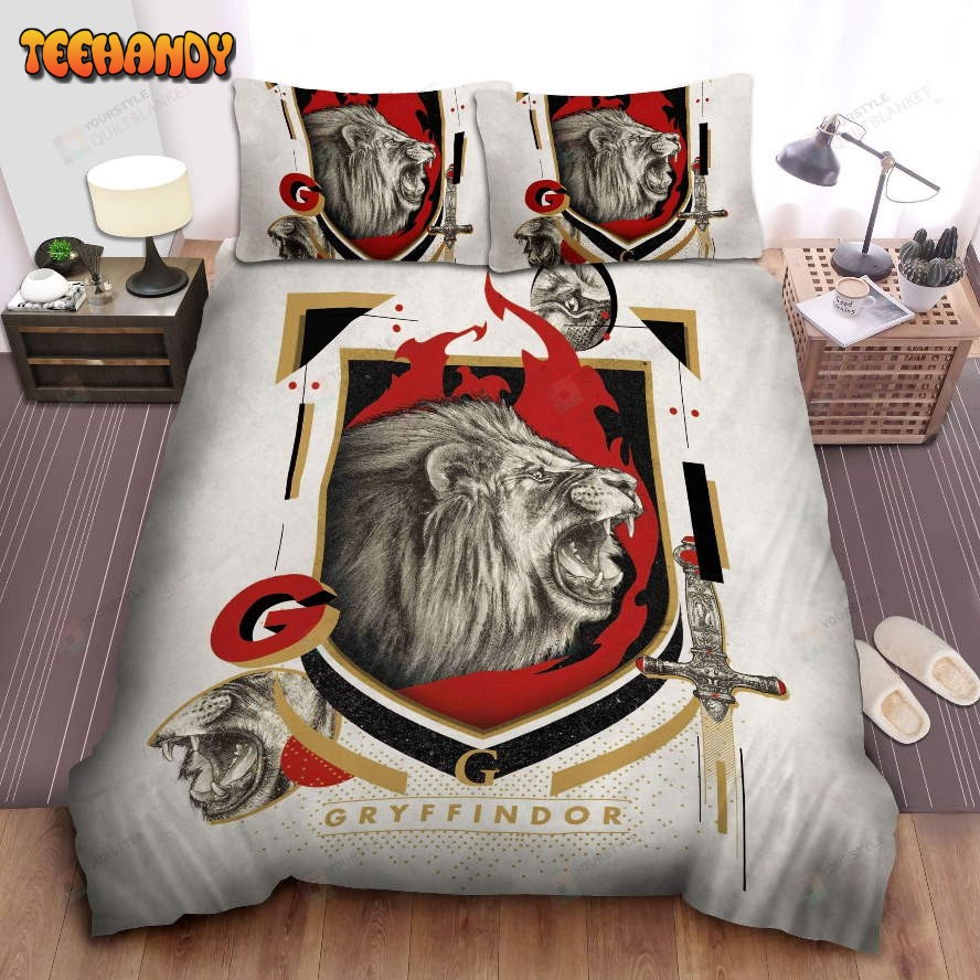 Harry Potter Gryffindor House Symbols Illustration Bedding Set