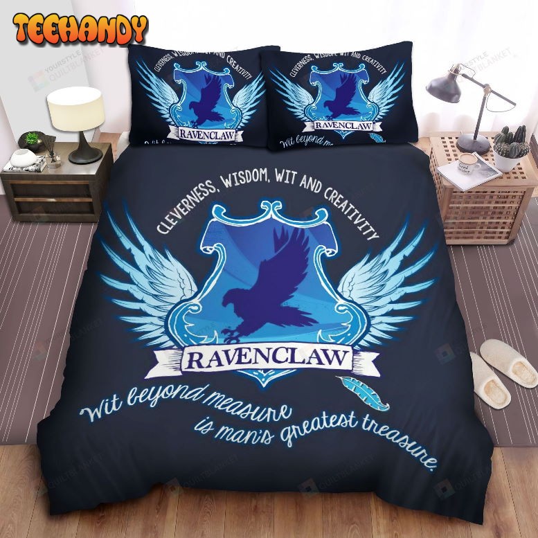 Harry Potter Ravenclaw House Crest And Motto Illustration Bedding Sets